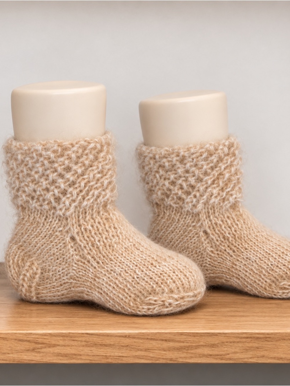 Beige Knit Baby Socks - Kids Accessories